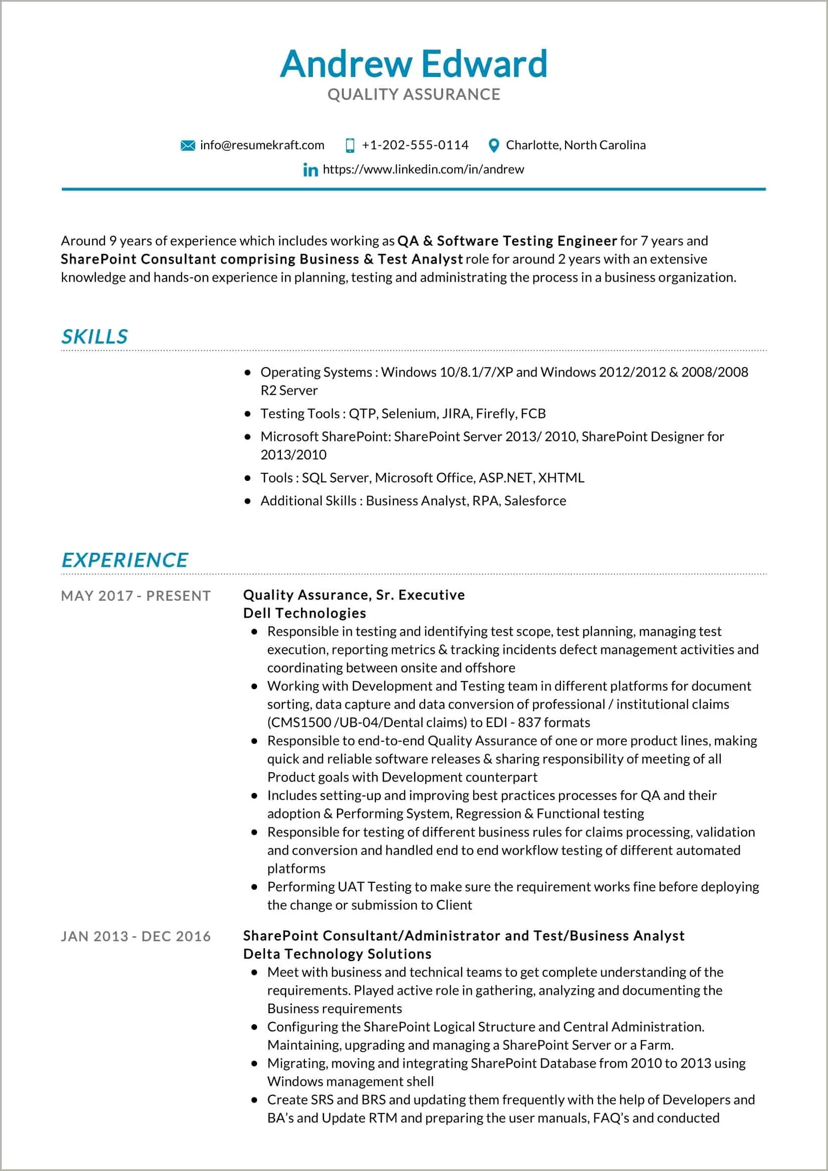 Business Analyst Ci & Cmmi Resume Samples