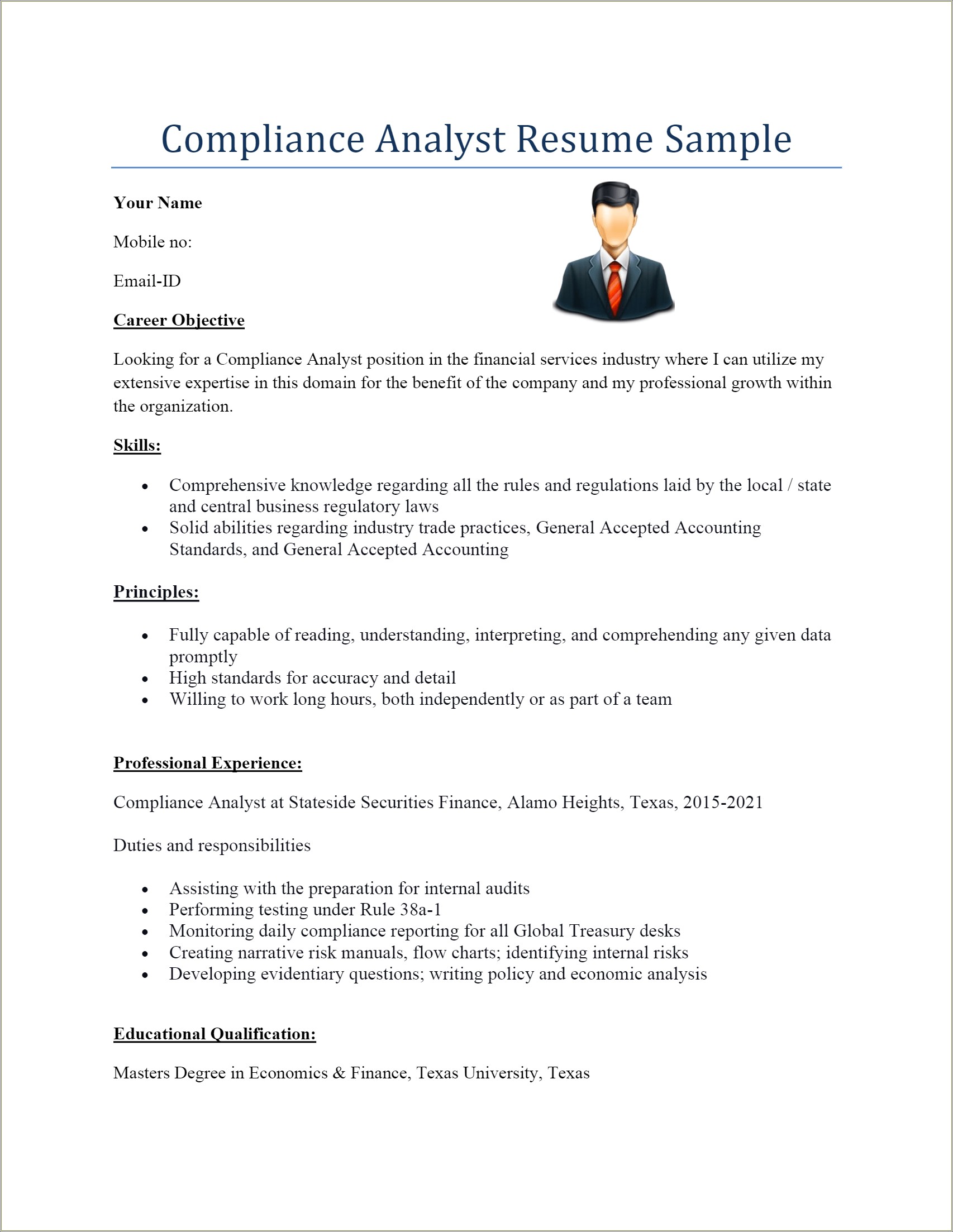 Business Analyst Resume Sample Doc India