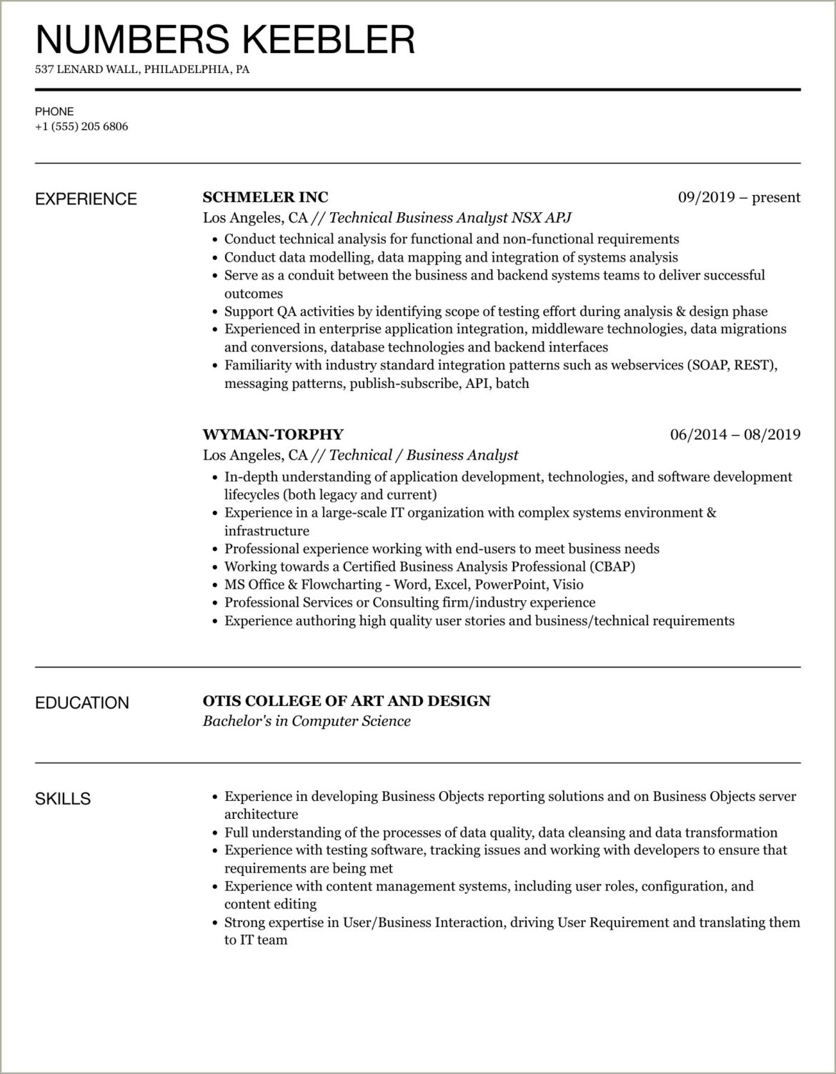 Business Analyst With E Clinical Works Resume