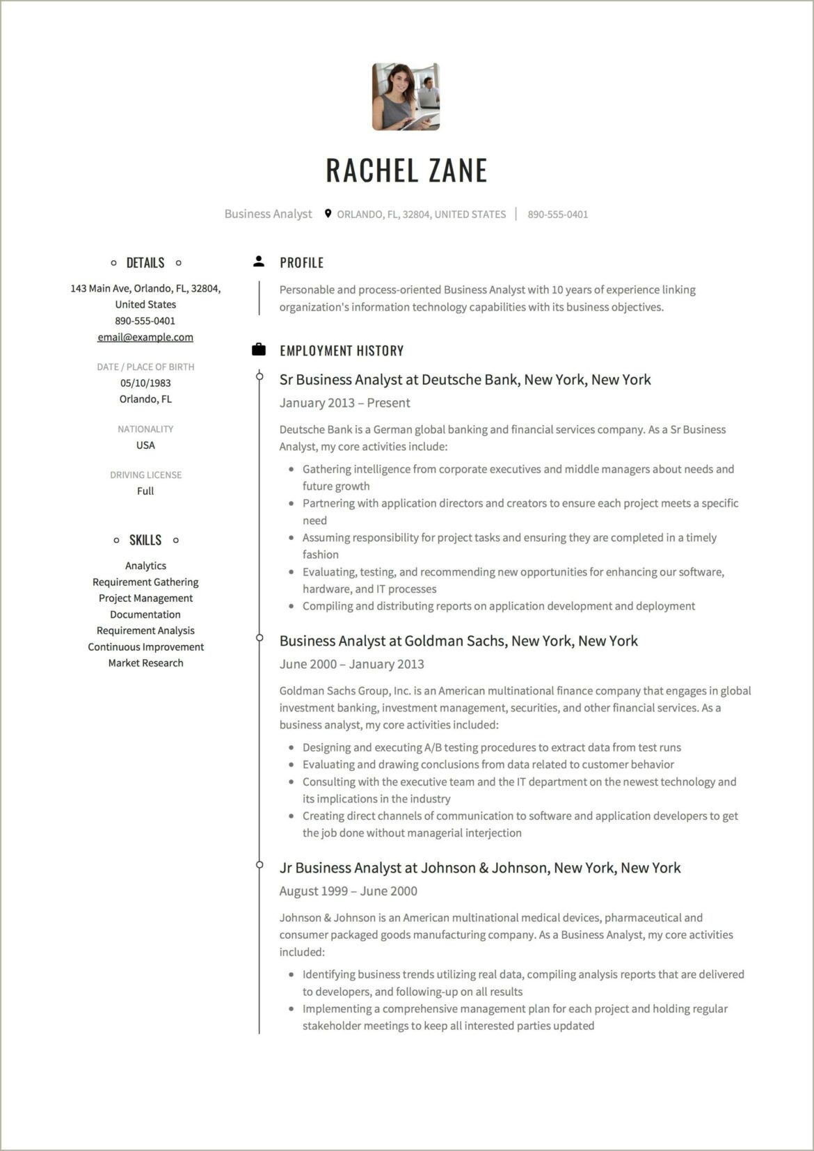 Business Analyst With Ms Word Resume