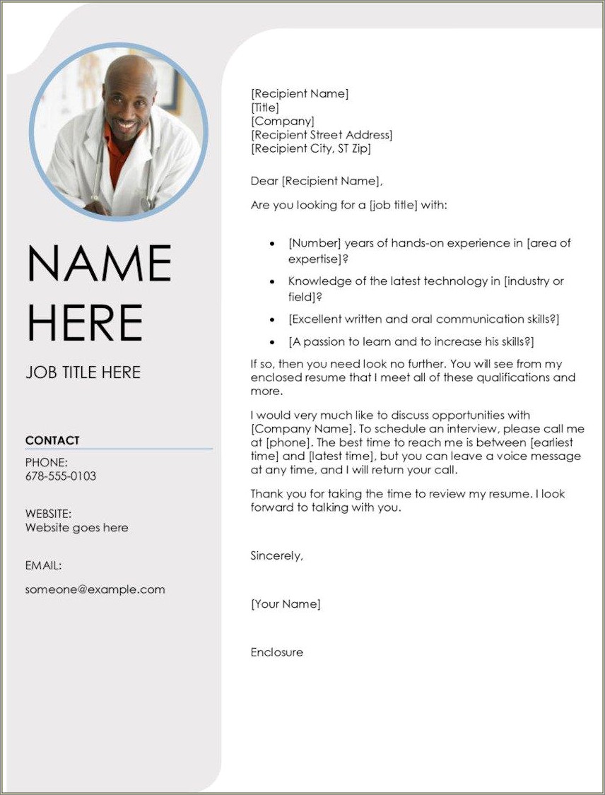 Business Cover Letter Format For Resume