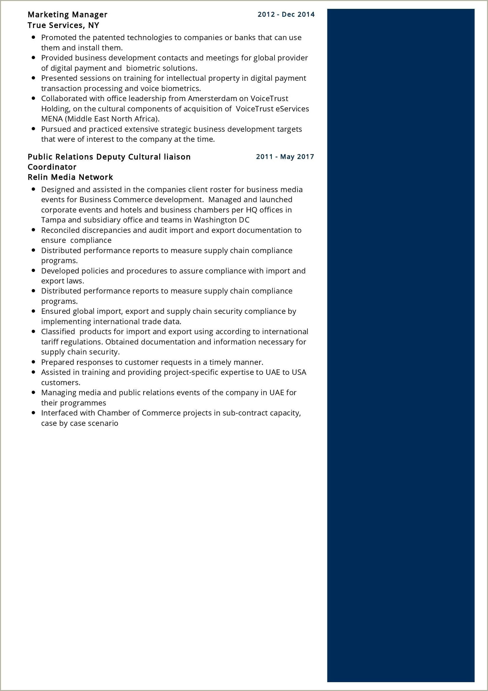 Business Development Consultant Job Description For Resume