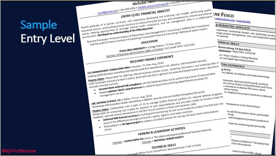 Business Insider Good Resume Entry Level