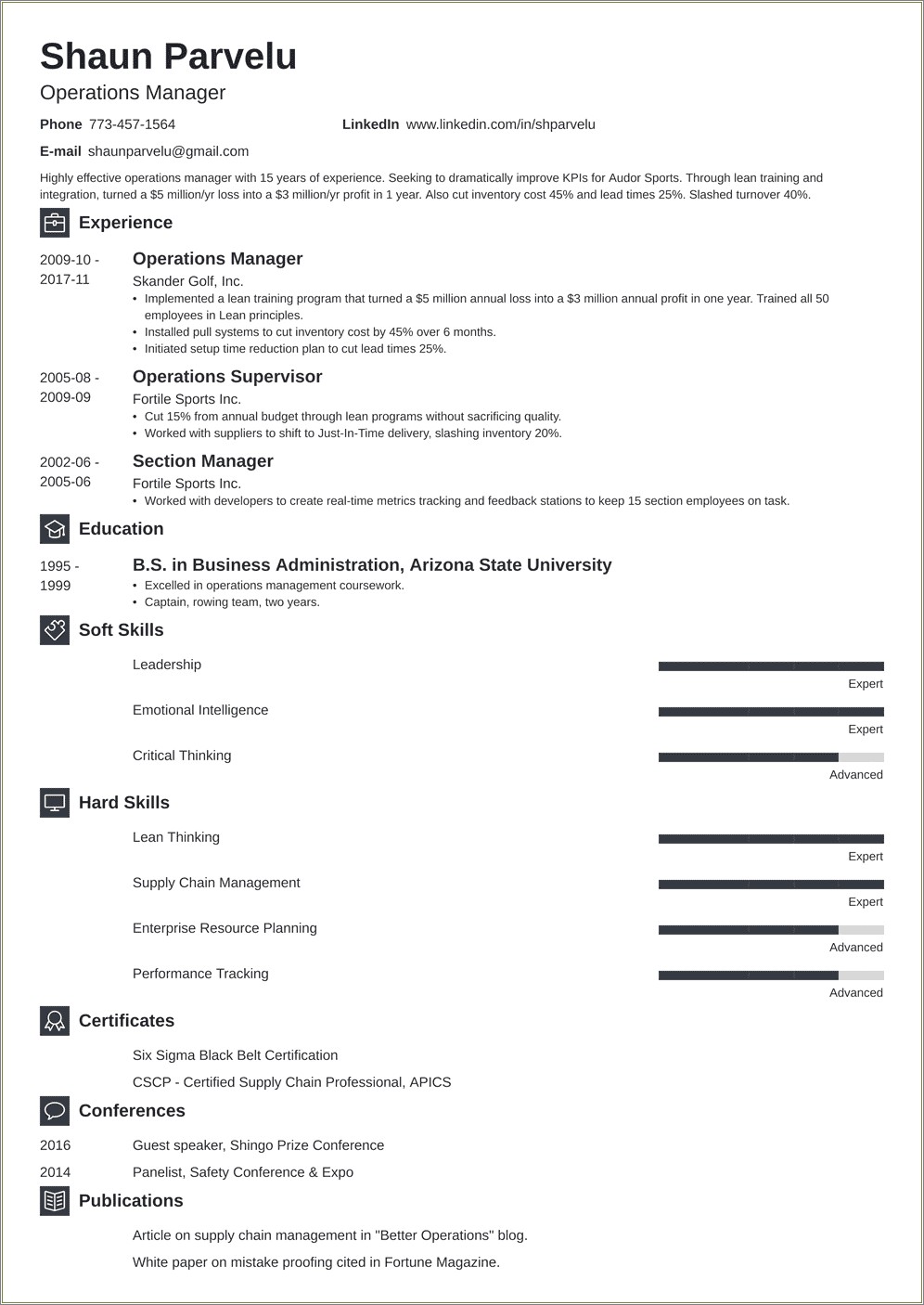 Business Operations Manager Job Description For Resume