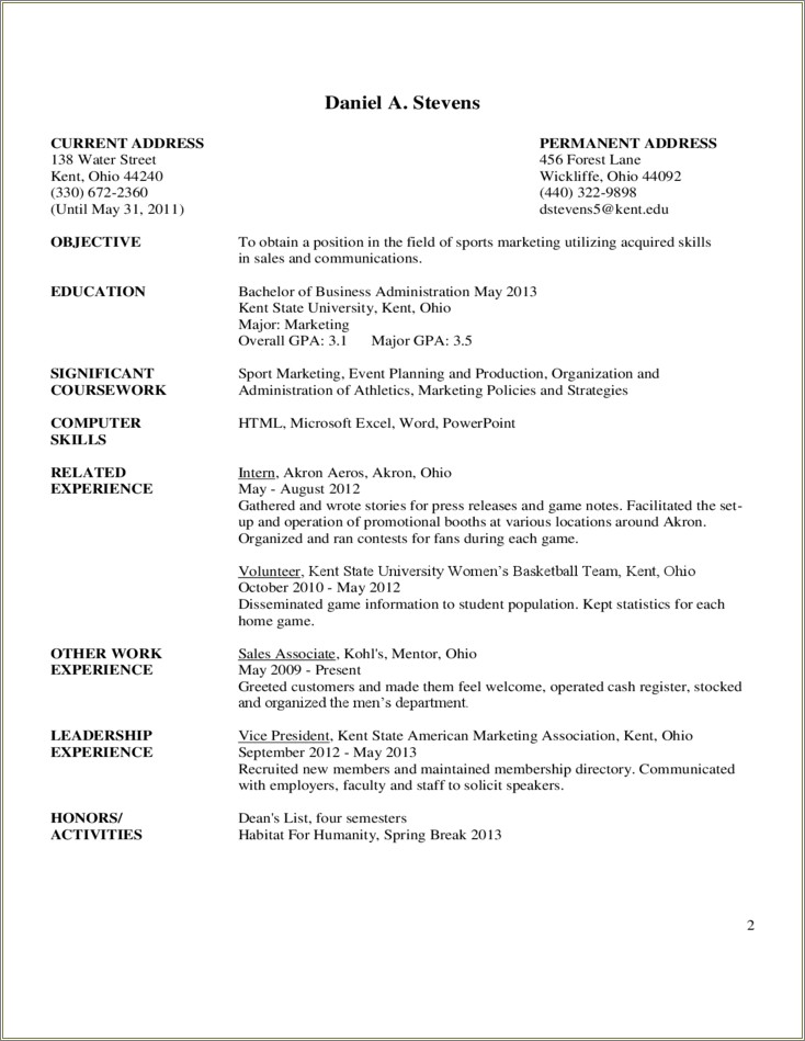 Business Resume Cover Letter Free Downloadable Template