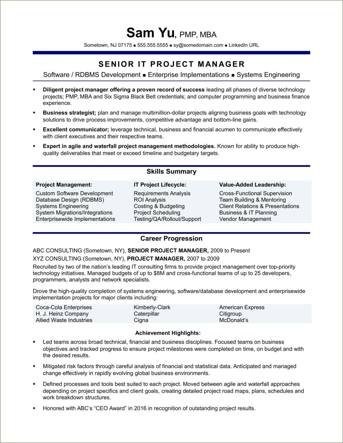 Buzz Words For Project Manager Resume