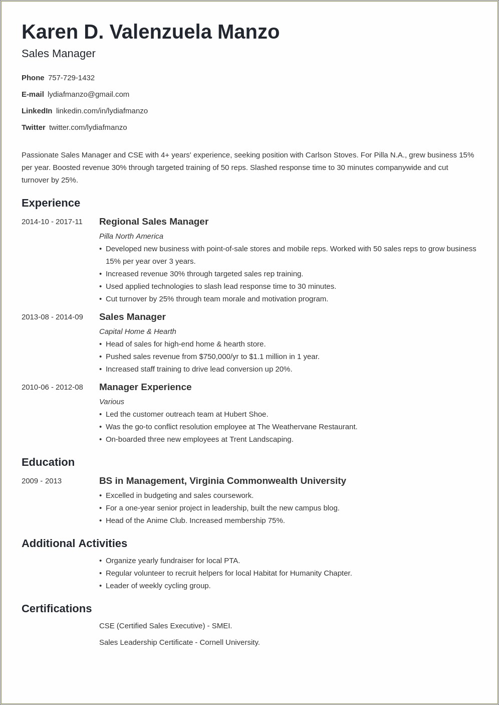 Call Center Operations Manager Resume Examples