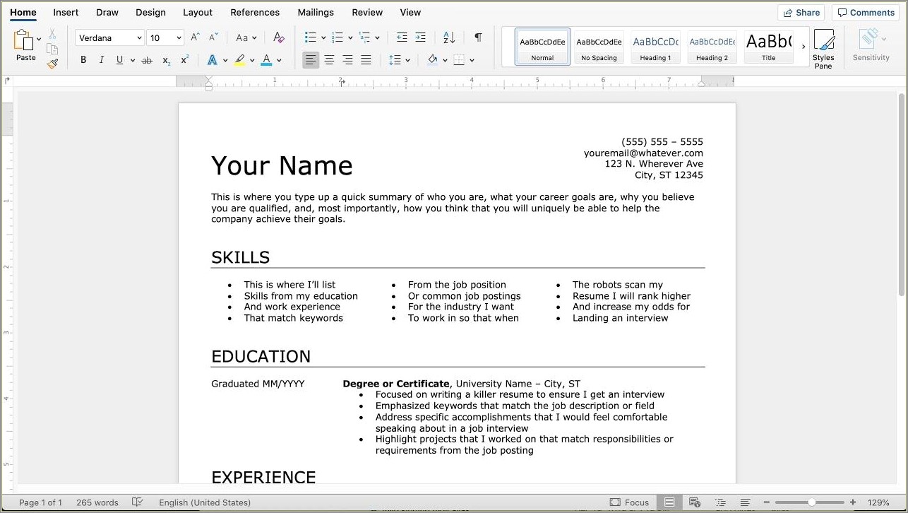 Can You Make A Resume Without Job Experience