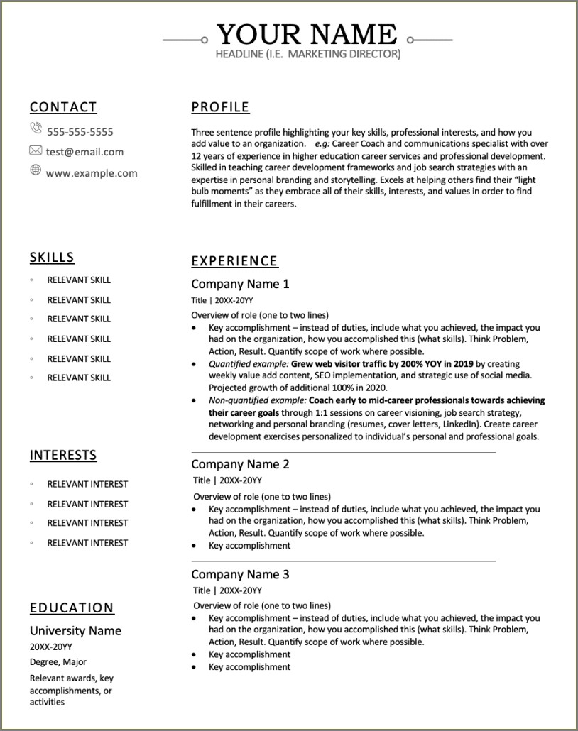 Can You Put Interest Section On Resume