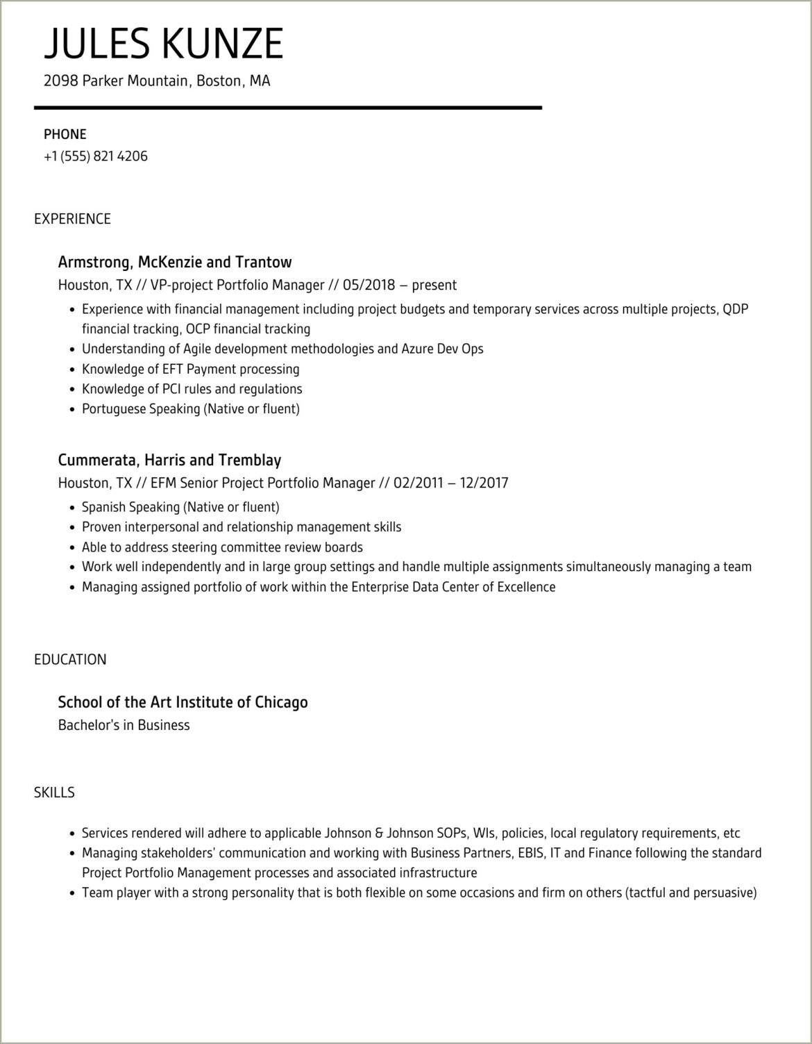 Can You Put Portfp Op Pm Resume