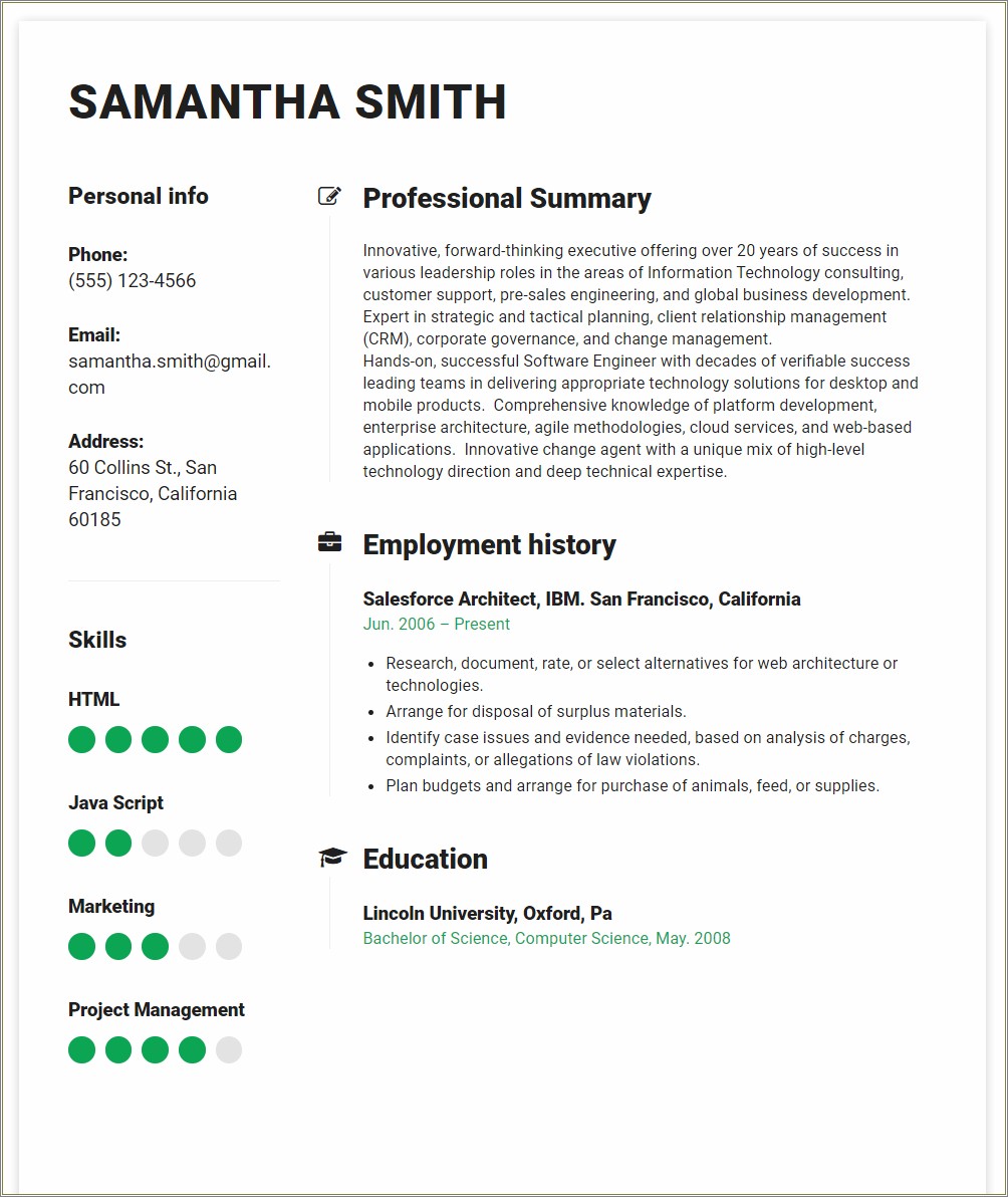 Can You Put Salesforce In Resume