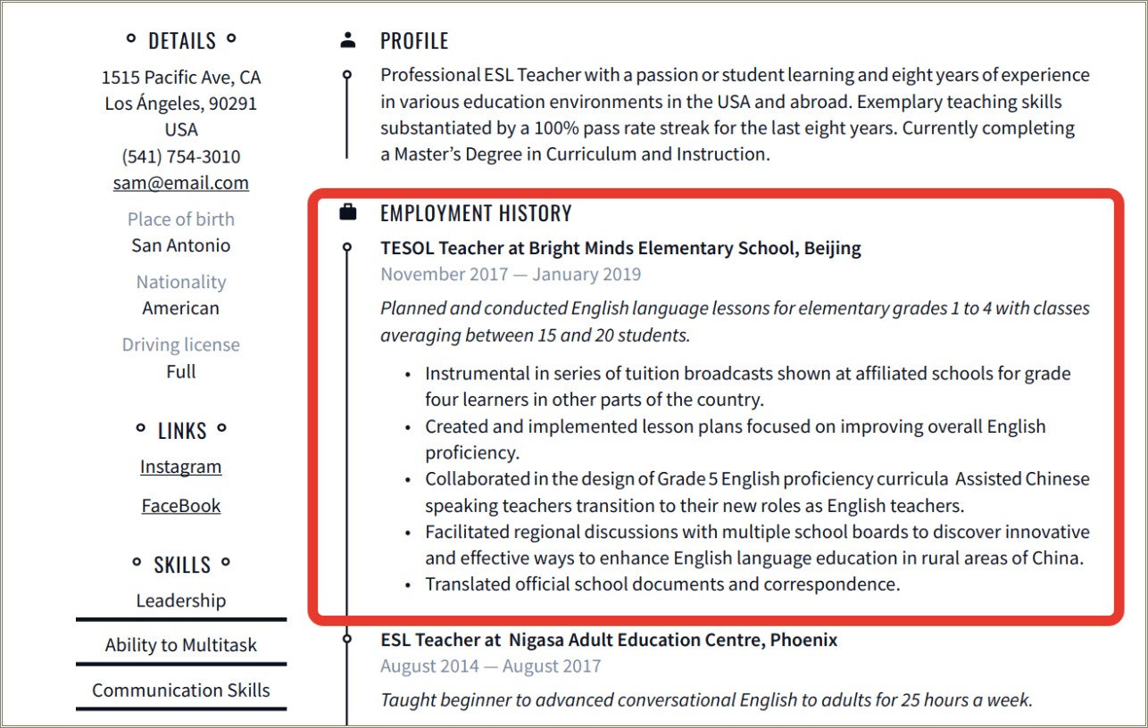 Can You Put Tesol On Resume