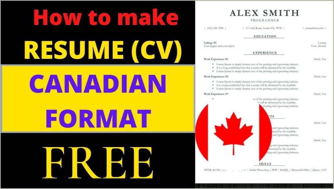 Canadian Working Holiday Visa Resume Template