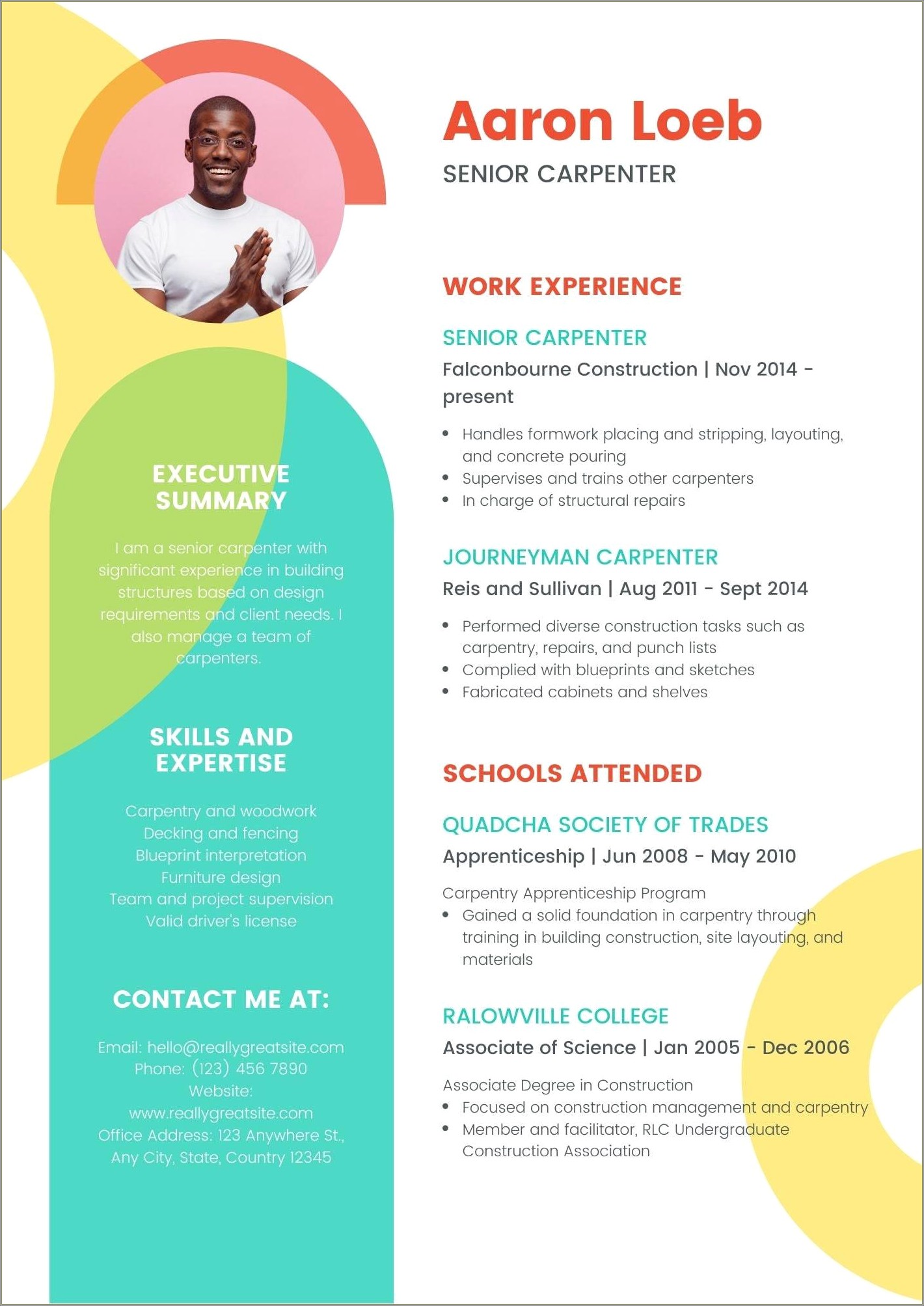 Canva Resume For High School Students