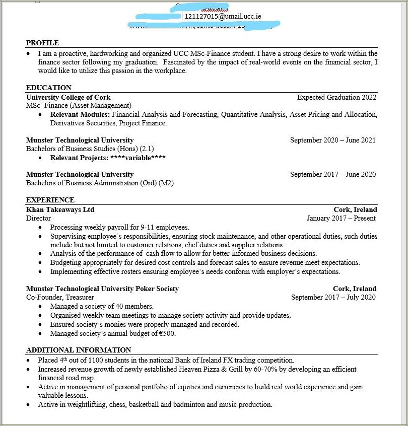 Capital Banking Project Resume With Description