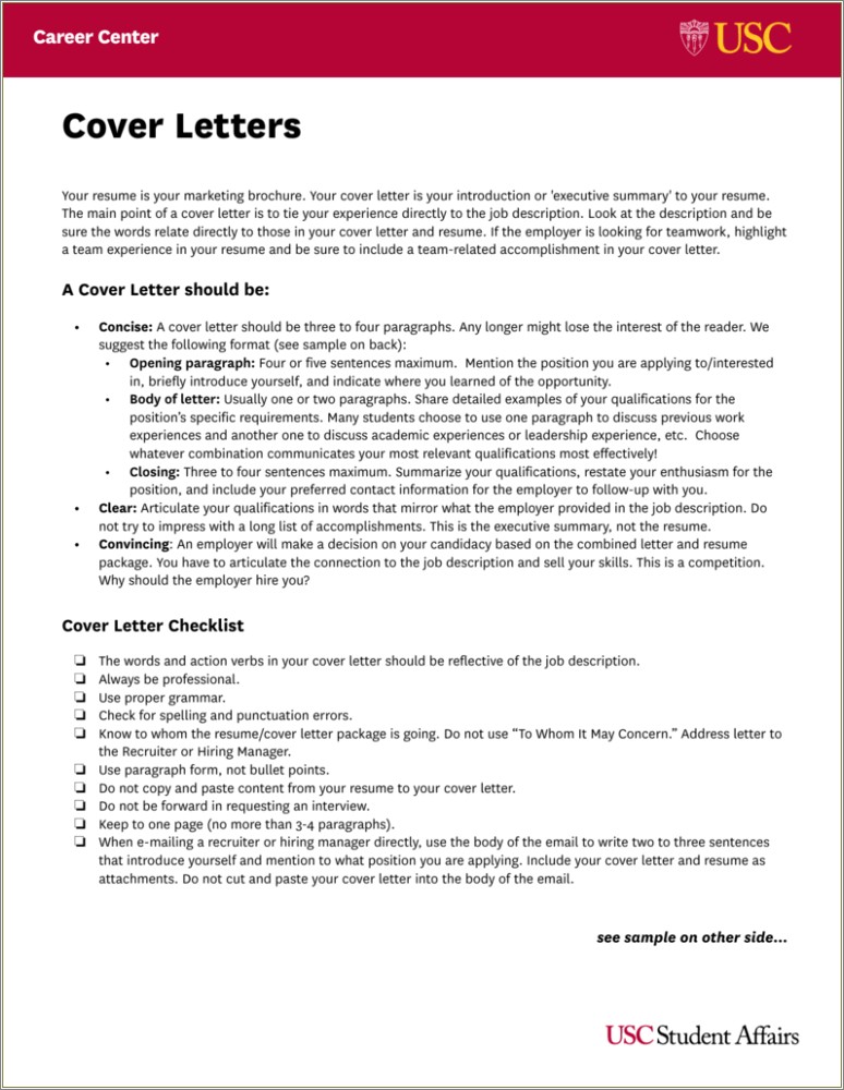 Career Center Resume Cover Letter Ucsc