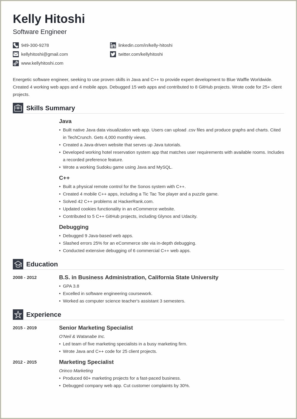 Career Change Resume Example Office Work