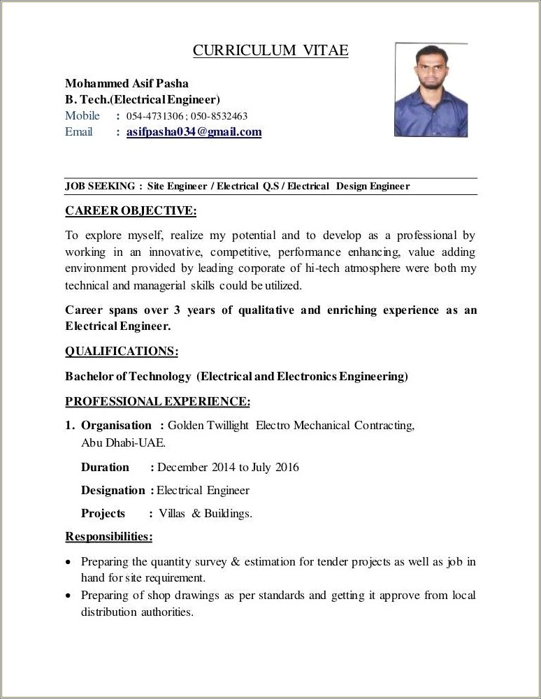 Career Objective For Engineer Resume