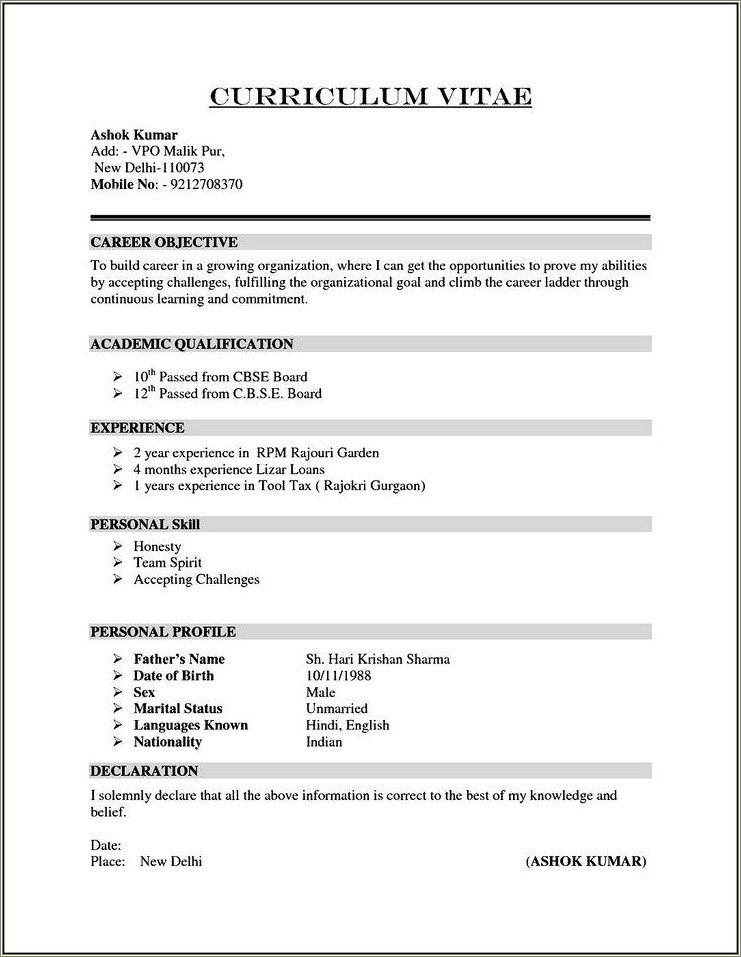 Career Objective For Resume For 2 Year Experience