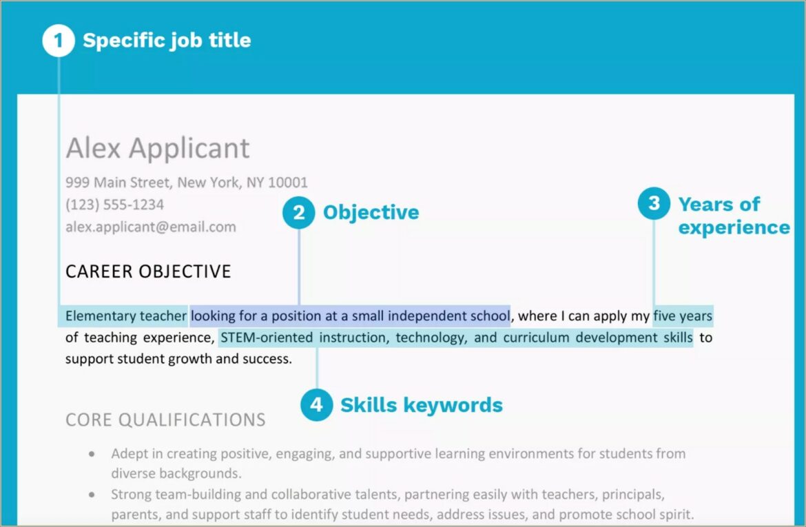 Career Objective Resume For Information Technology