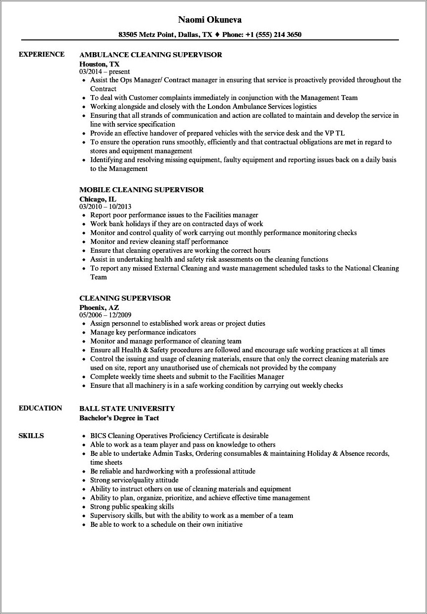 Carpet Cleaner Job Description For Resume