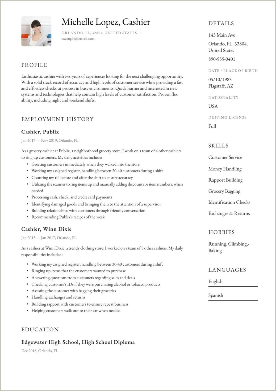 Cashier Sweet Tomatoes Description Resume Doc