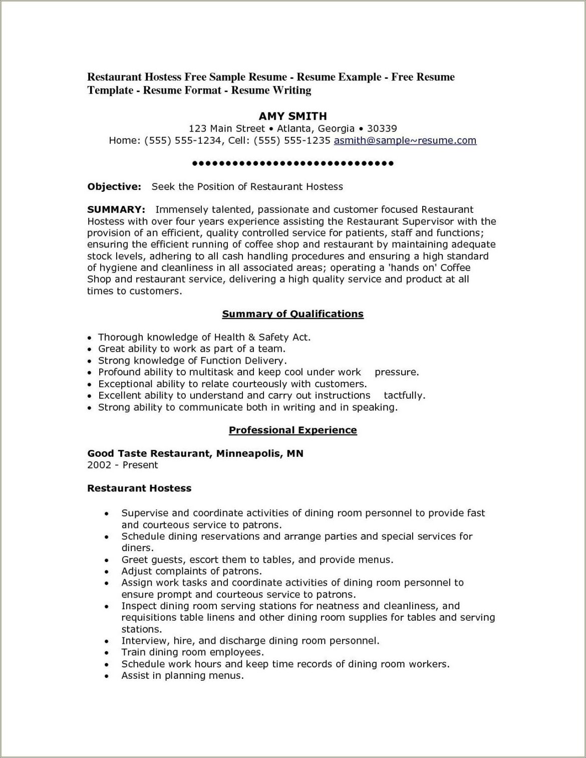 Casino Food And Beverage Cashier Sample Resume