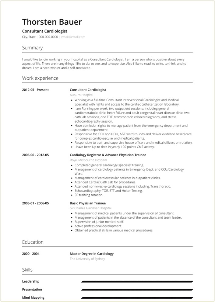 Cath Lab Nurse Skills For Resume