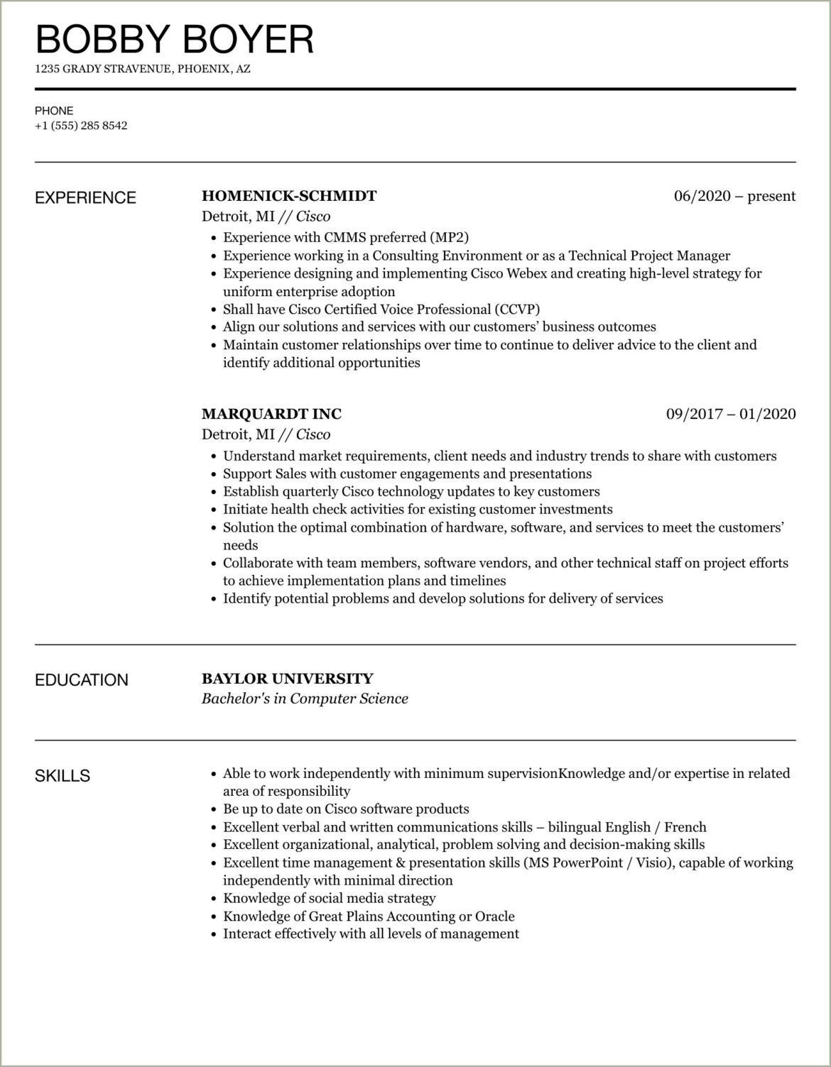 Ccna And Security Plus Sample Resume