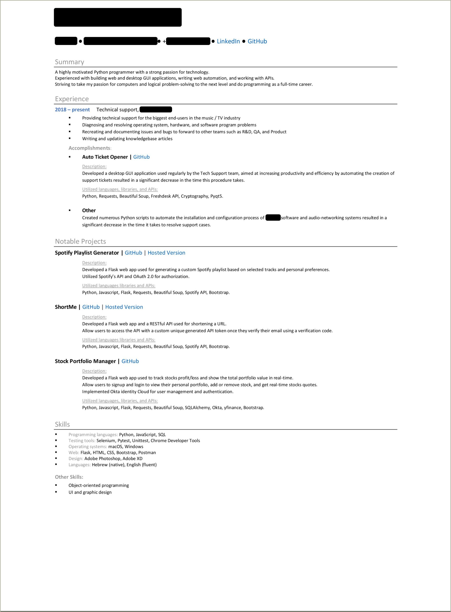 Channel Preference Job Description In Resume