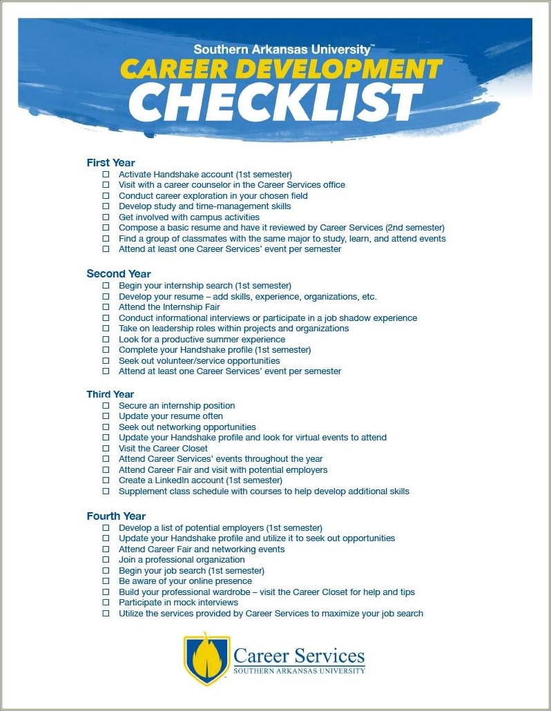 Check List For A Good Resume