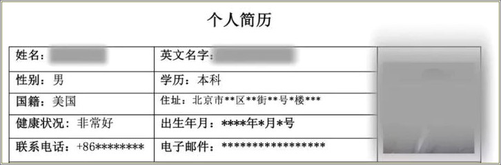 China Jobs Resume Ask For Photos