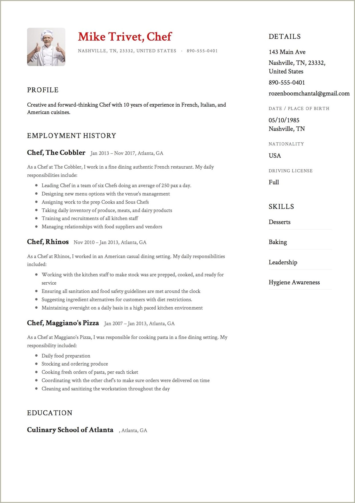 Chipotle Prep Job Description For Resume