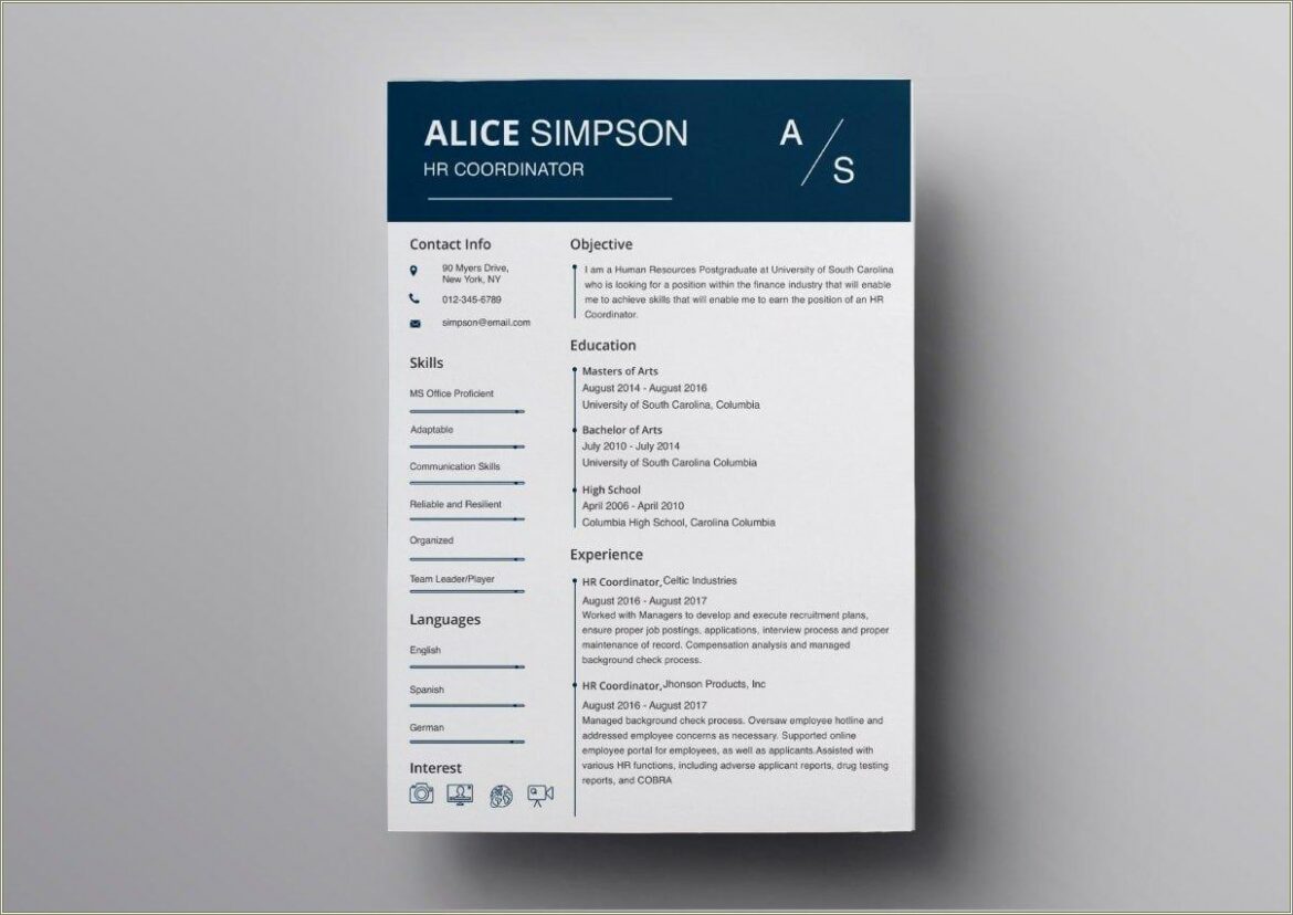 Chronological Resume Template 2017 Business Free