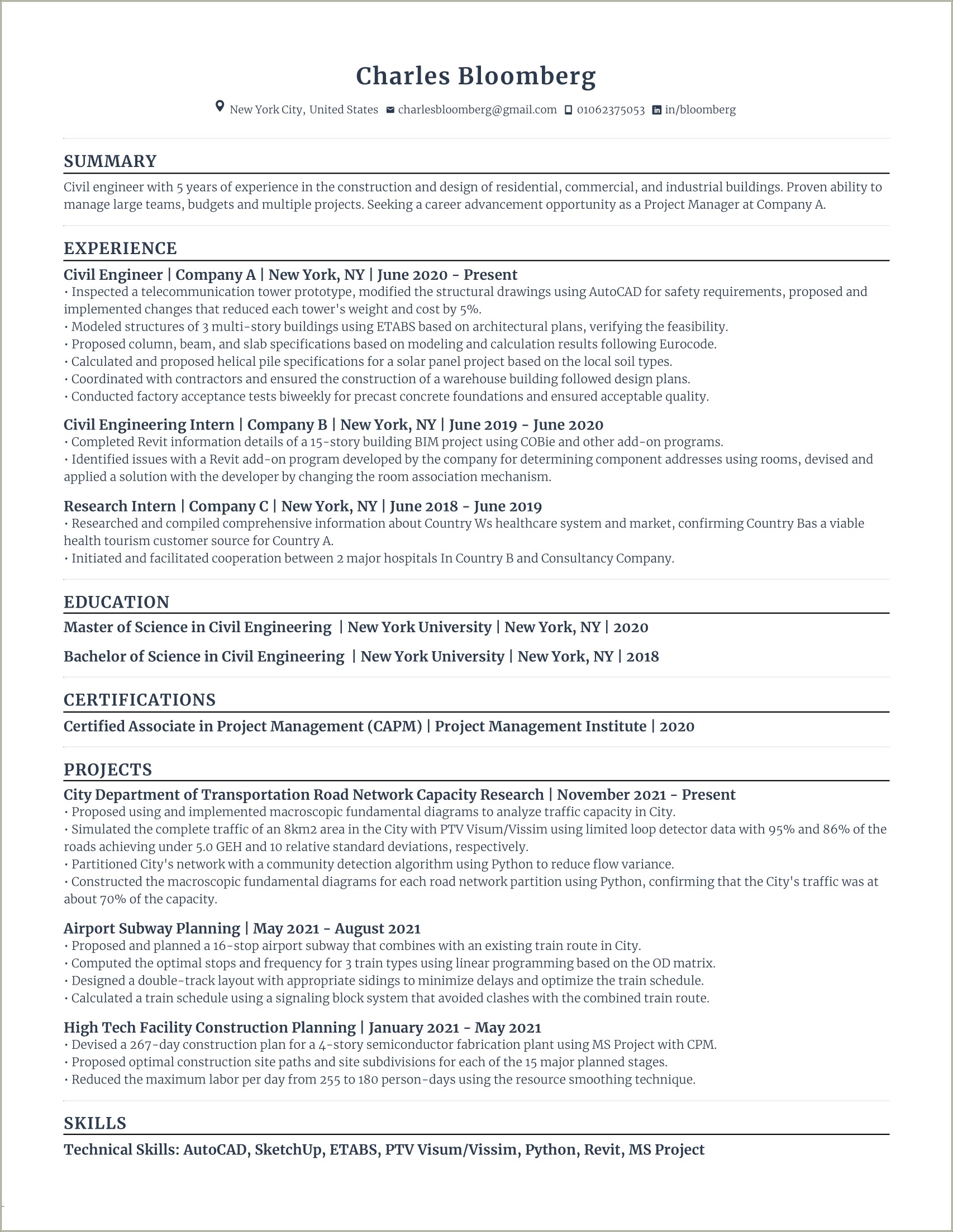 Civil Site Engineer Resume With 2 Years Experience