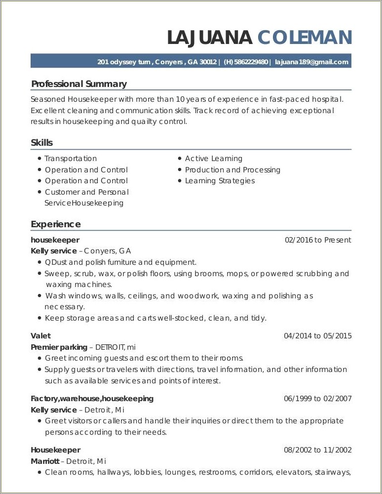 Clean Room Experience As Skill On Resume