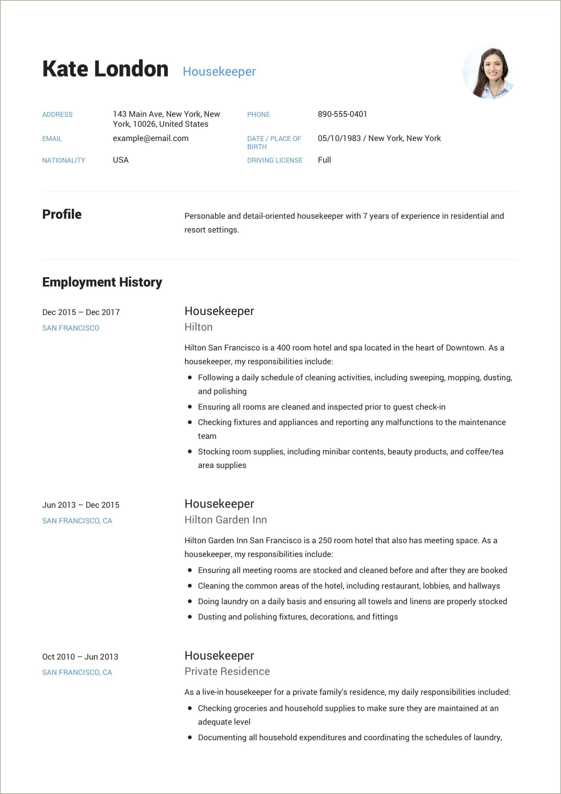 Cleaning Services Owner Job Description Resume