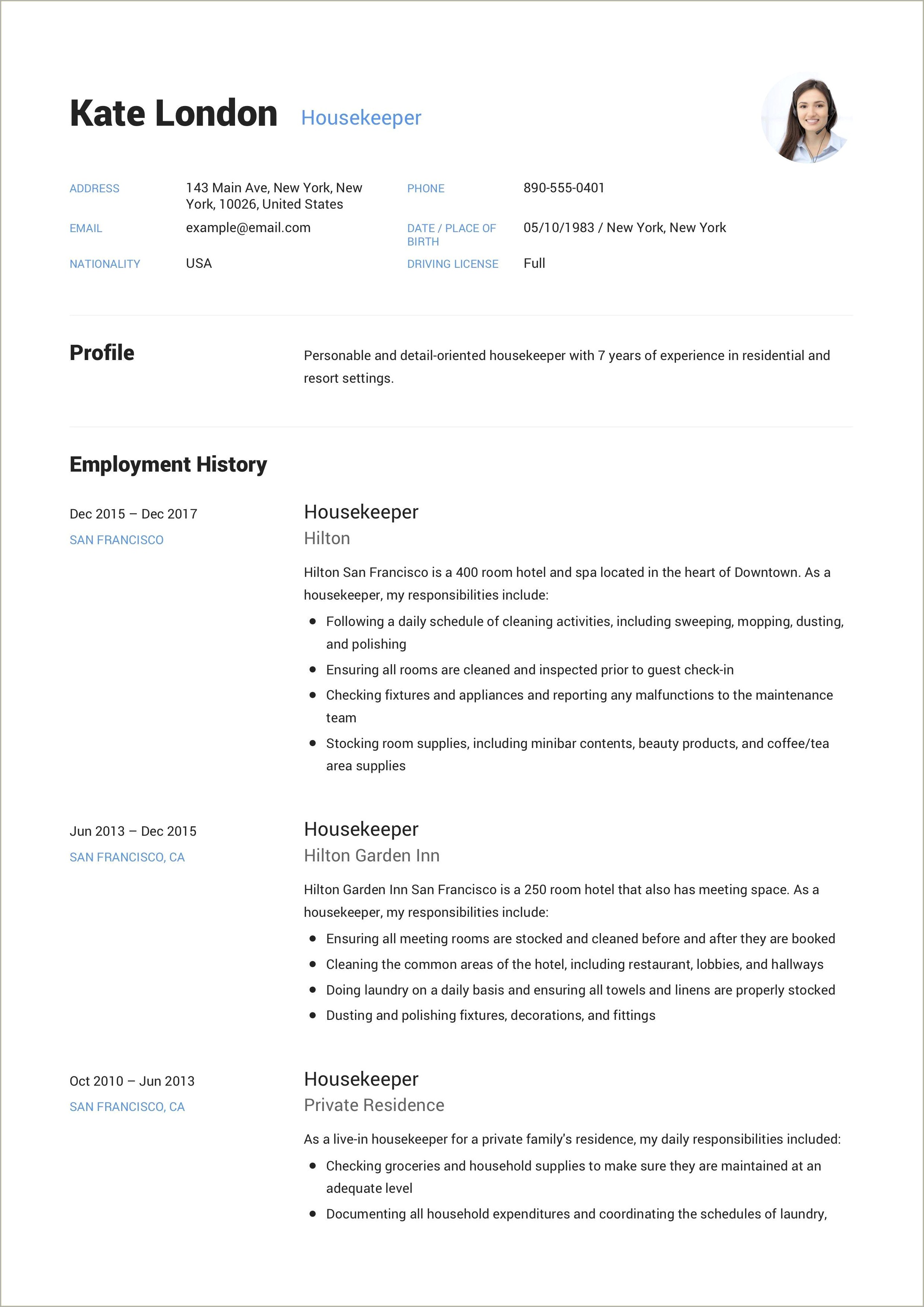 Cleaning Services Owner Job Description Resume