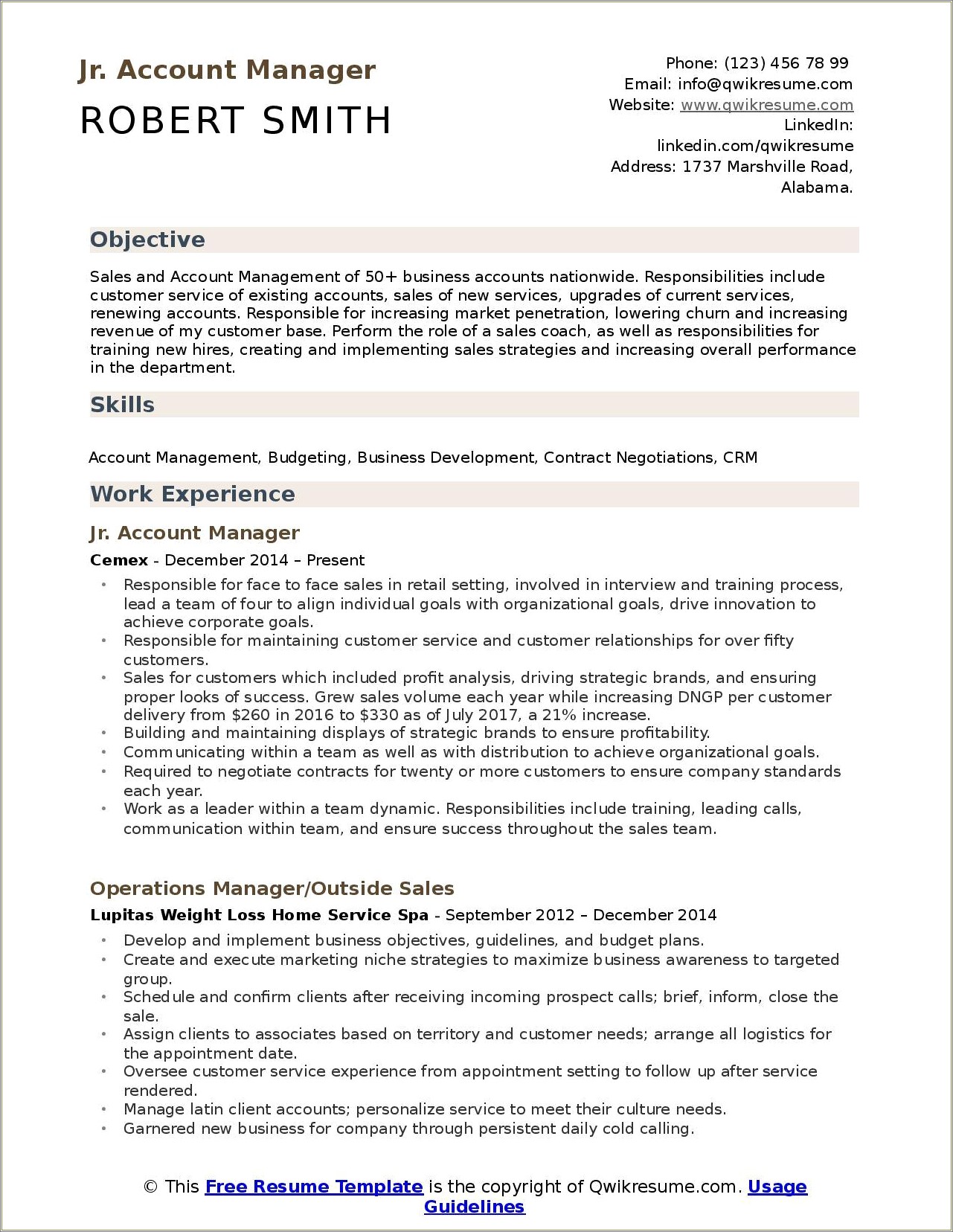 Clients Service Manager High Value Segment Sample Resume