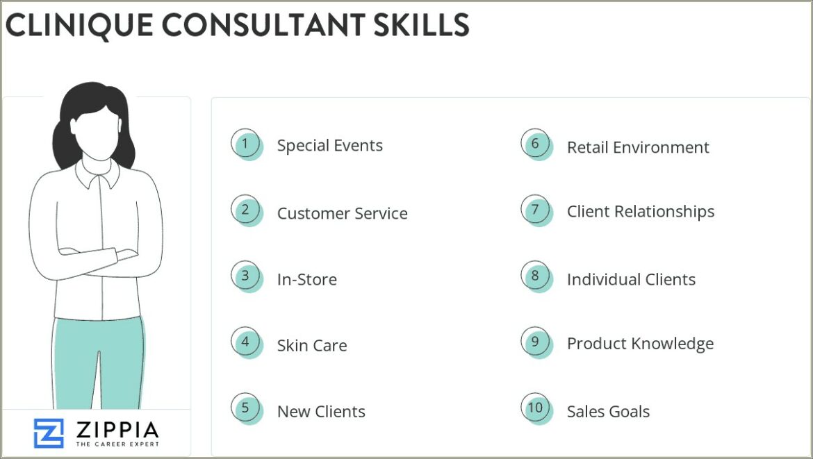 Clinique Consultant Job Description In Resume Examples