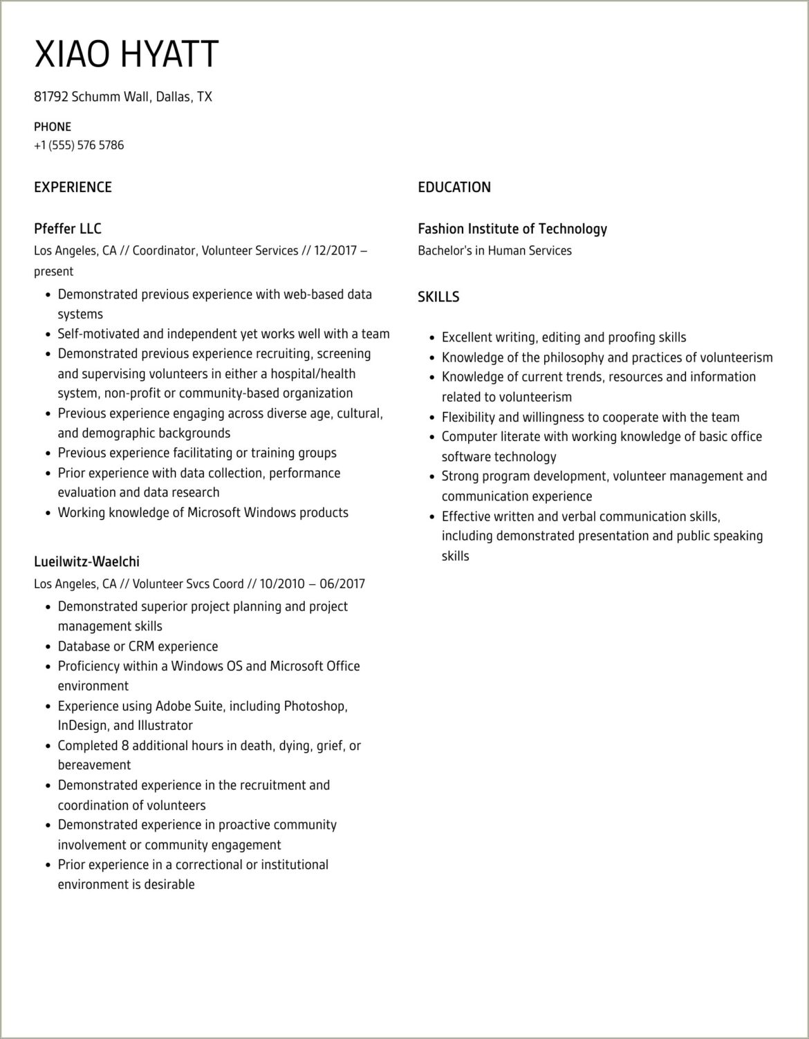 Clothing And Texture As Volunteer Job As Resume