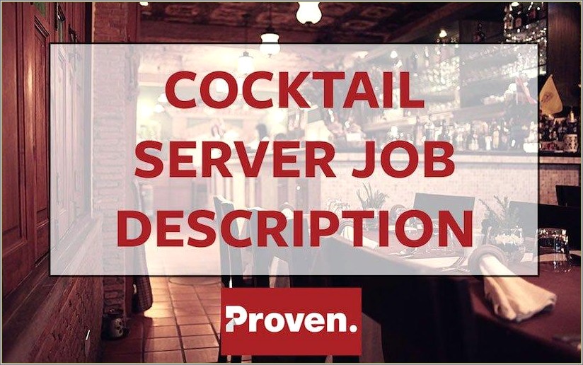 Cocktail Waitress Job Duties For Resume