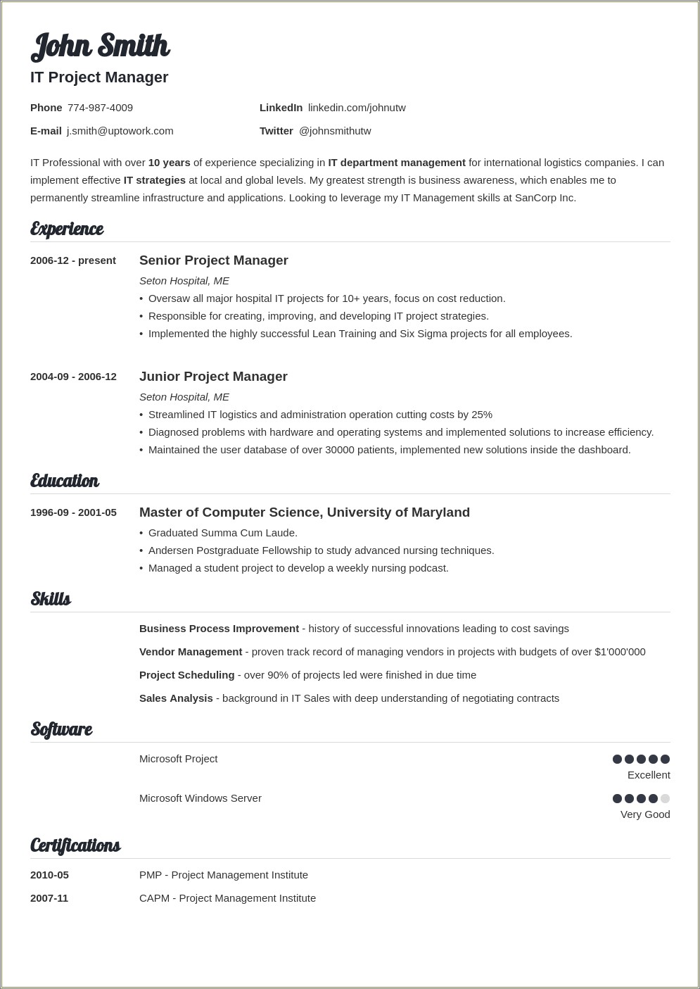 Cody And Paste Summary For Resume