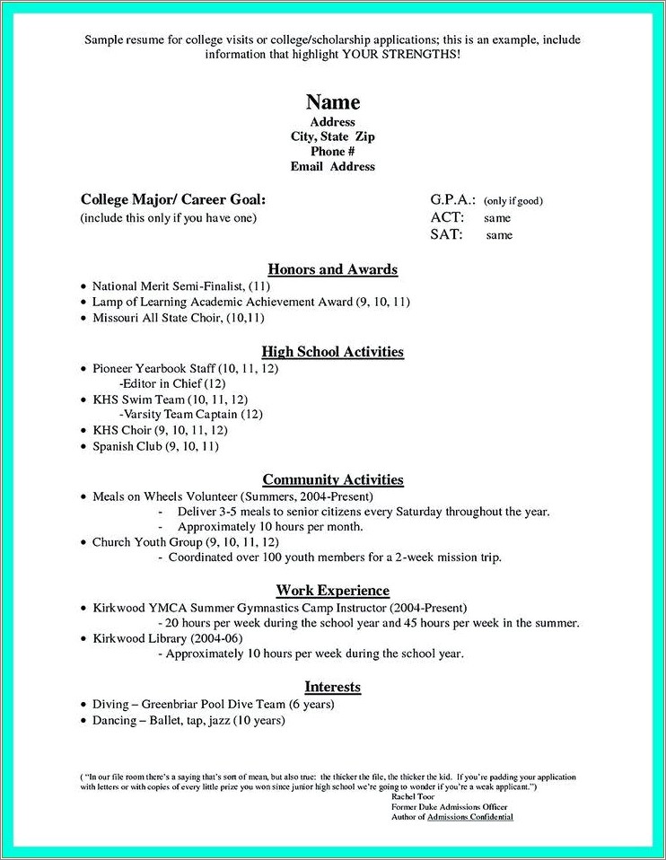 College Activities That Look Good On A Resume