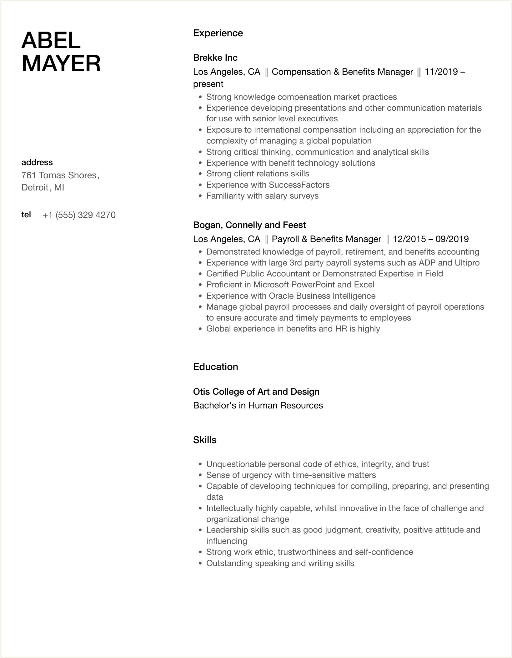College Leave Of Absence Resume Sample