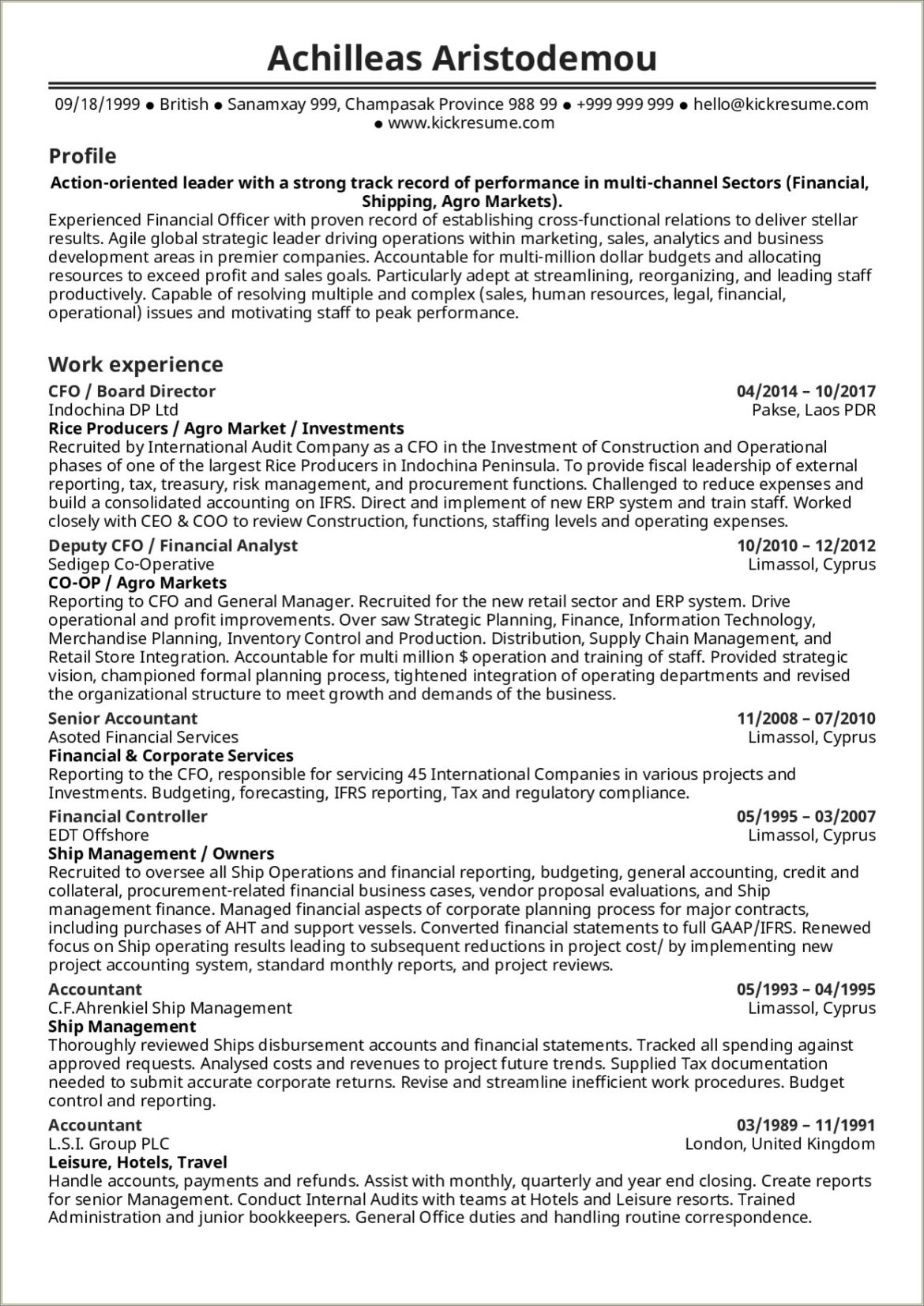 College Student Applying To Banking Job Resume