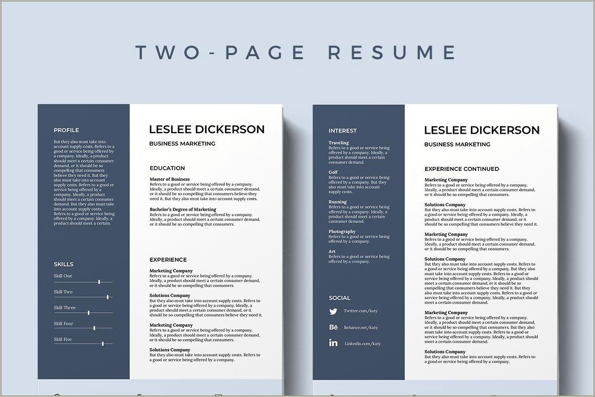 Color Resume Templates Free Download Orange And Blue