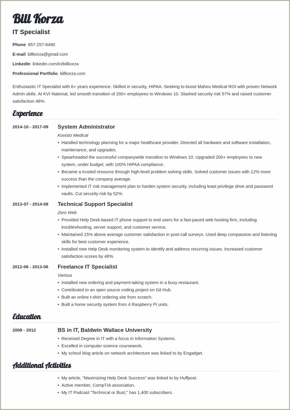 Columbia Bank Customer Care Job Description Resume