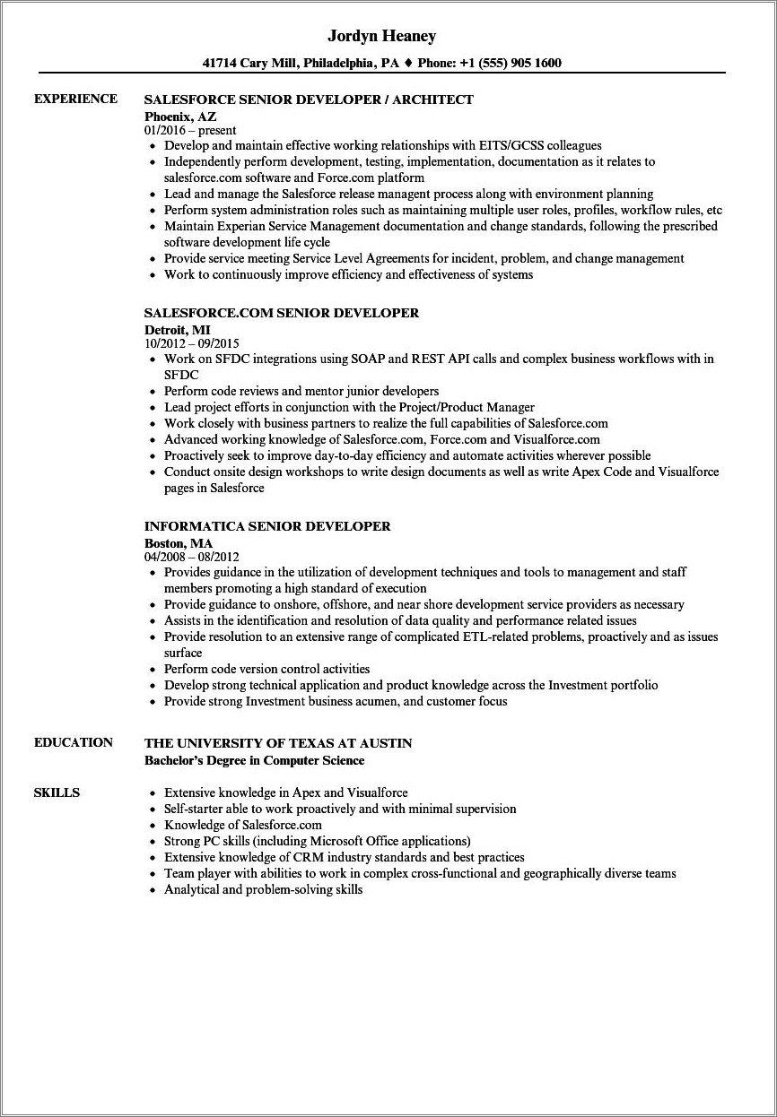 Com Experience In C++ Resume Hire It