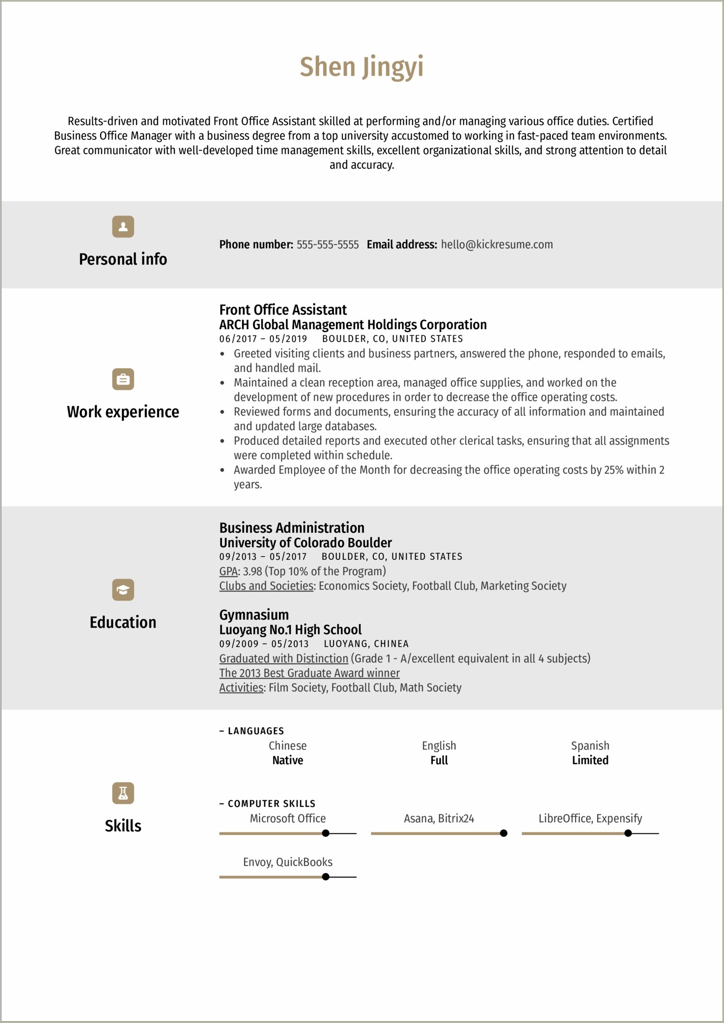 Combination Resume Examples For Administrative Assistant